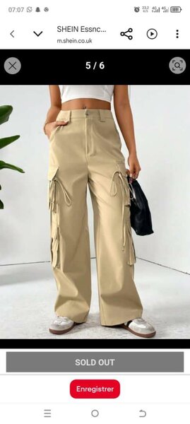 Pantalons cargo beige femme