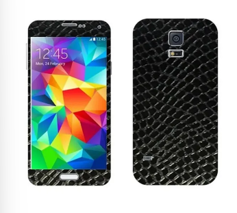 Samsung Galaxy S5 Black Snake Leather Texture Mobile Skin