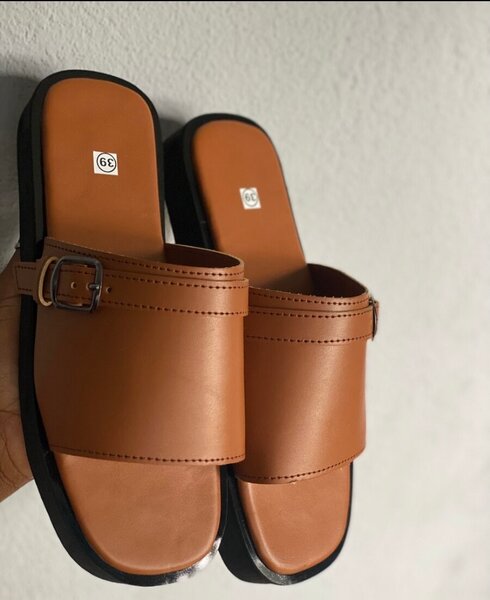 Sandales homme cuir marron