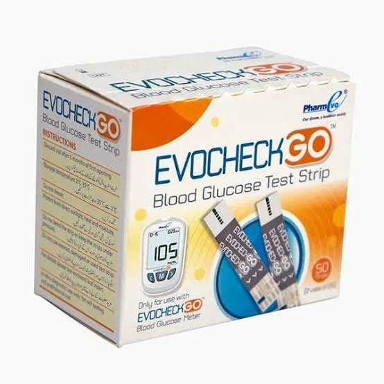 EVOCHECK GO GLUCOMETER 50 SUGAR TESTING STRIPS 2 X 25