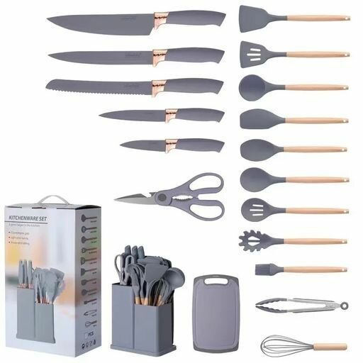 19 PIECE SILICONE COOKING LADLE AND KNIFE SET