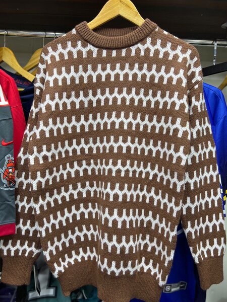 Pull en maille marron