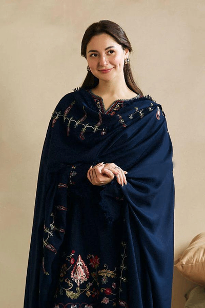 3 pcs women's unstitched Dhank Embroidered suit