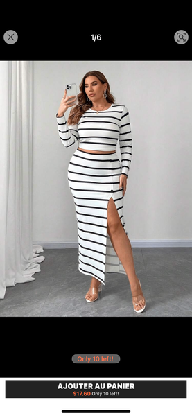 Robe rayée à manches longues