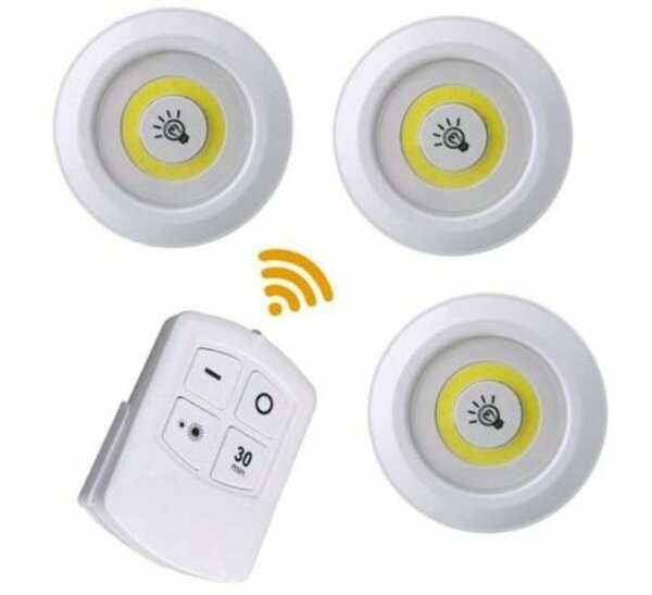 Packs de 3 lampes LED sans fil + Télécommande avec contrôle