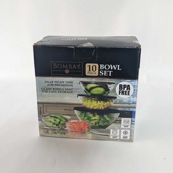 5-piece heat-resistant glass storage bowl