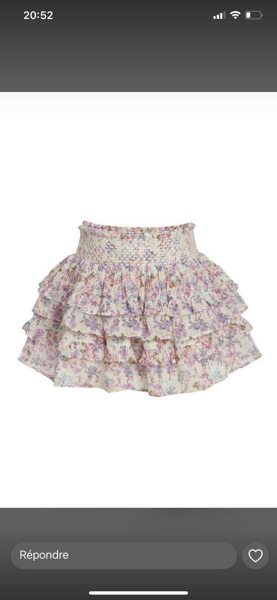 Jupe fleurie en volants