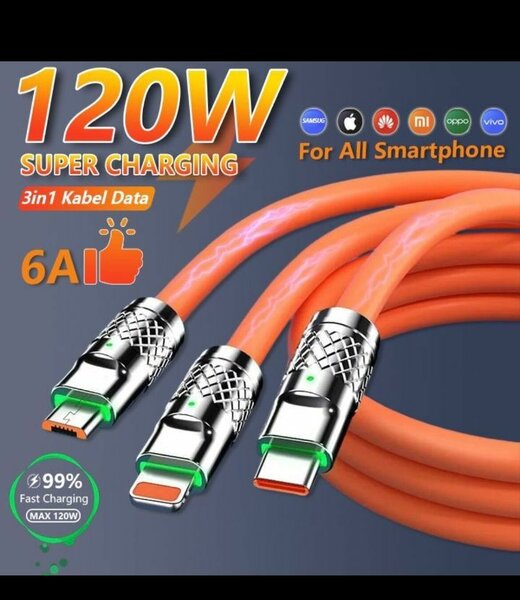 Câble de charge rapide 3-en-1 120W