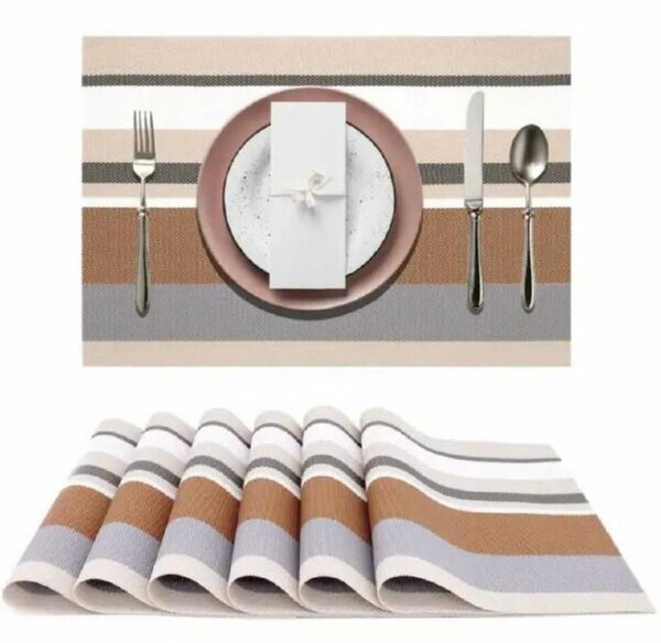 6 sets de table rayés