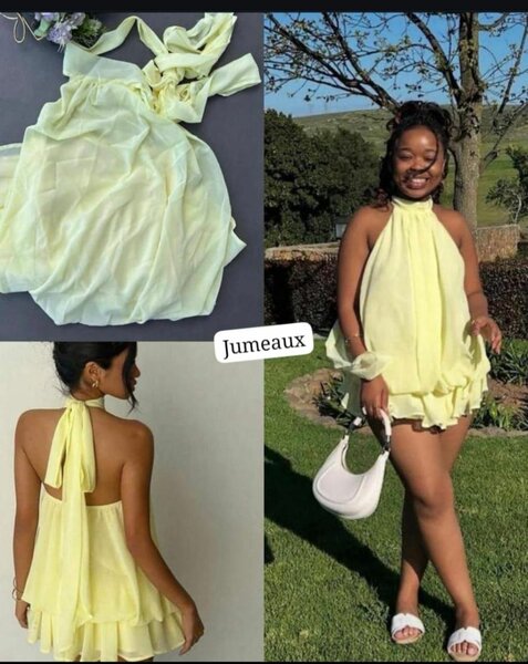 Robe courte à volants chic