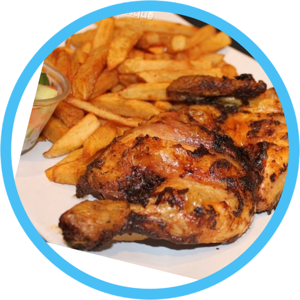 Poulet rôti avec frites
