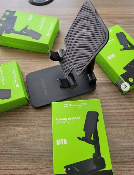 Support de téléphone portable noir réglable et pliable pour