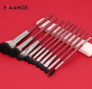 MAANGE Pro 10 Pcs Makeup Brush Set With Bag Powder Foundation Eyeshadow Lip Eyeliner Blush Blending Face Makeup Brushes tools
