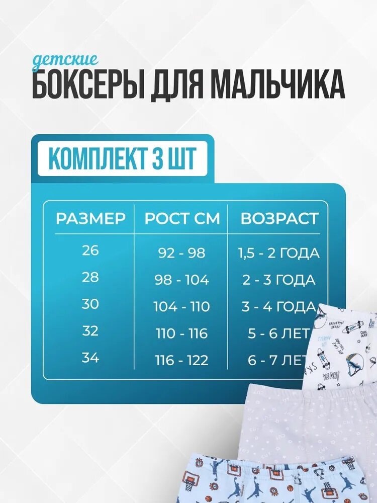 Комплект трусов шорты, 3 шт