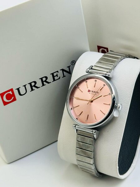 Montre-bracelet Curren argent avec cadran rose