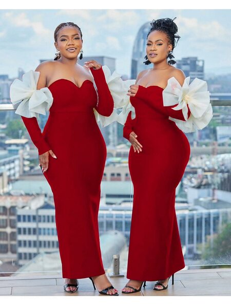 Robe longue élégante rouge