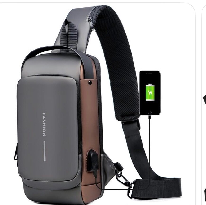 Sac bandoulière antivol USB