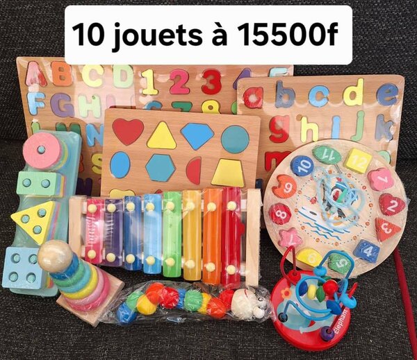 Lot de jouets éducatifs bois