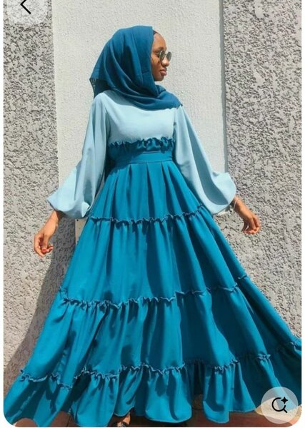 Robe longue fluide bleue