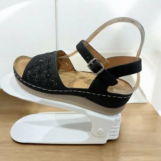 Sandales confort en cuir noir