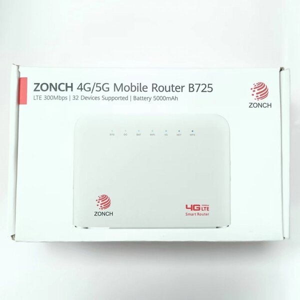 The ZONCH 4G/5G Mobile Router B725 has a 5000 mAh backup bat