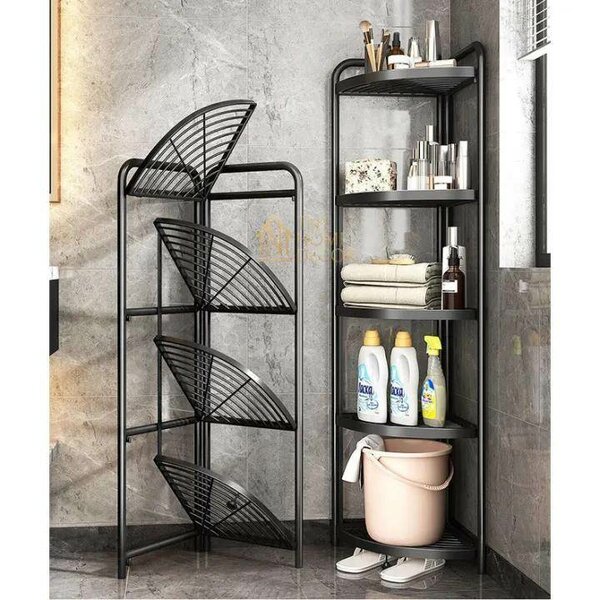 Multifunctional Foldable 5 tier corner shelve with wheels