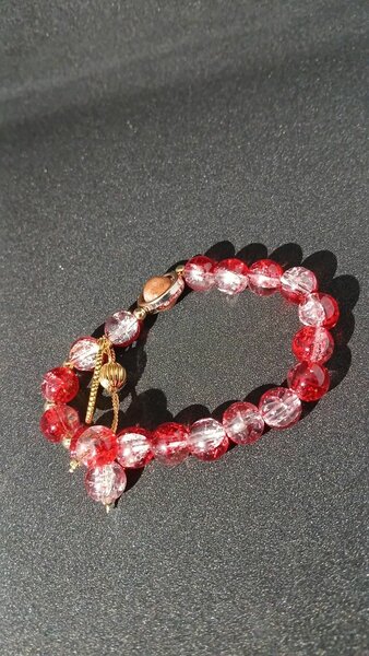 Bracelet en perles rouges