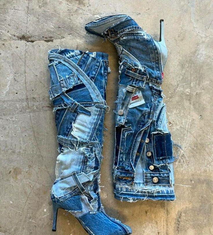 Bottes hautes en jean