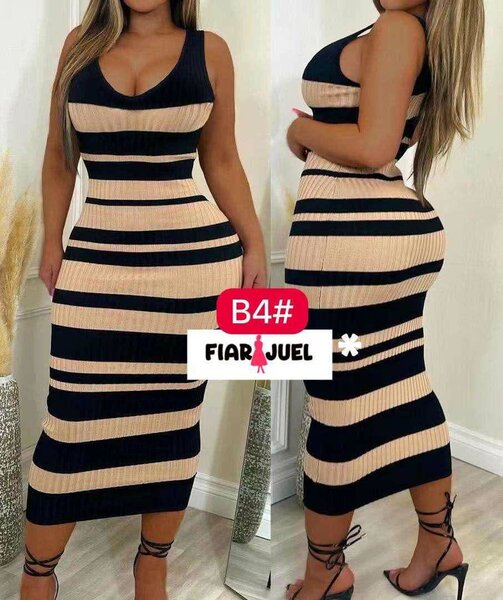 Robe Rayée Élégante Femme