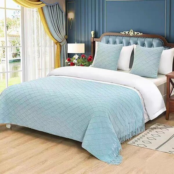 blue blanket for bed