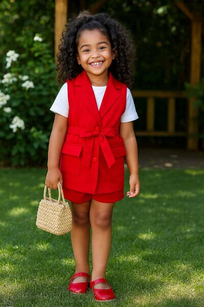 Tenue élégante enfant rouge