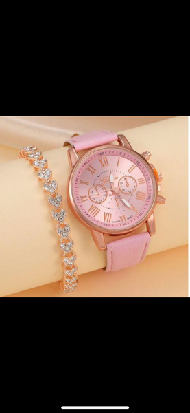 Montre Rose Élégante Femme