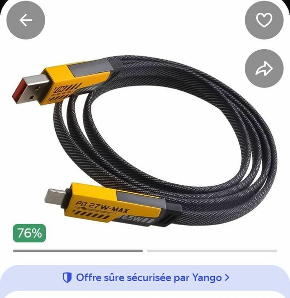 Câble USB-C 65W rapide
