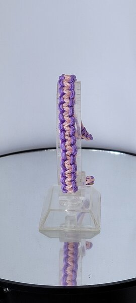 Bracelet tressé rose et violet