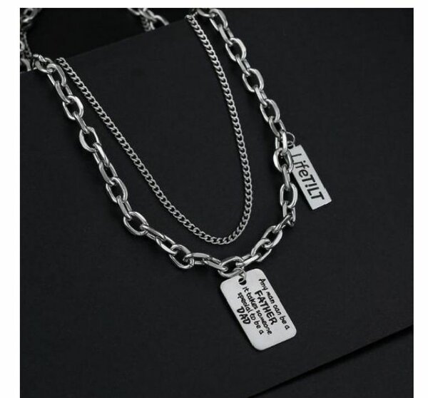 Collier Chaîne Plaque Argent