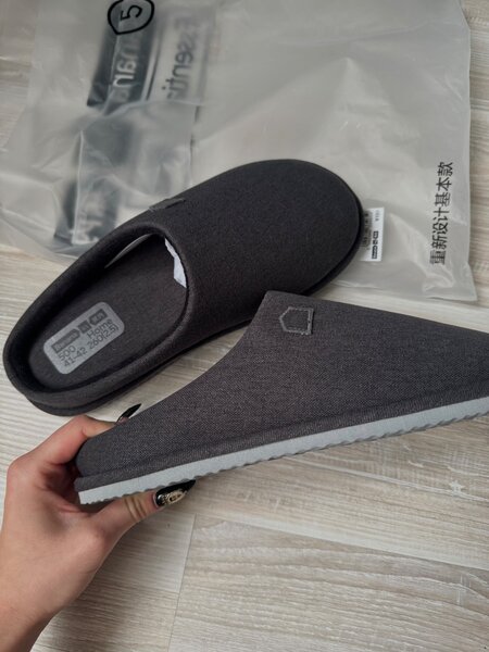 40-41р, хлопковые тапочки цвета графит