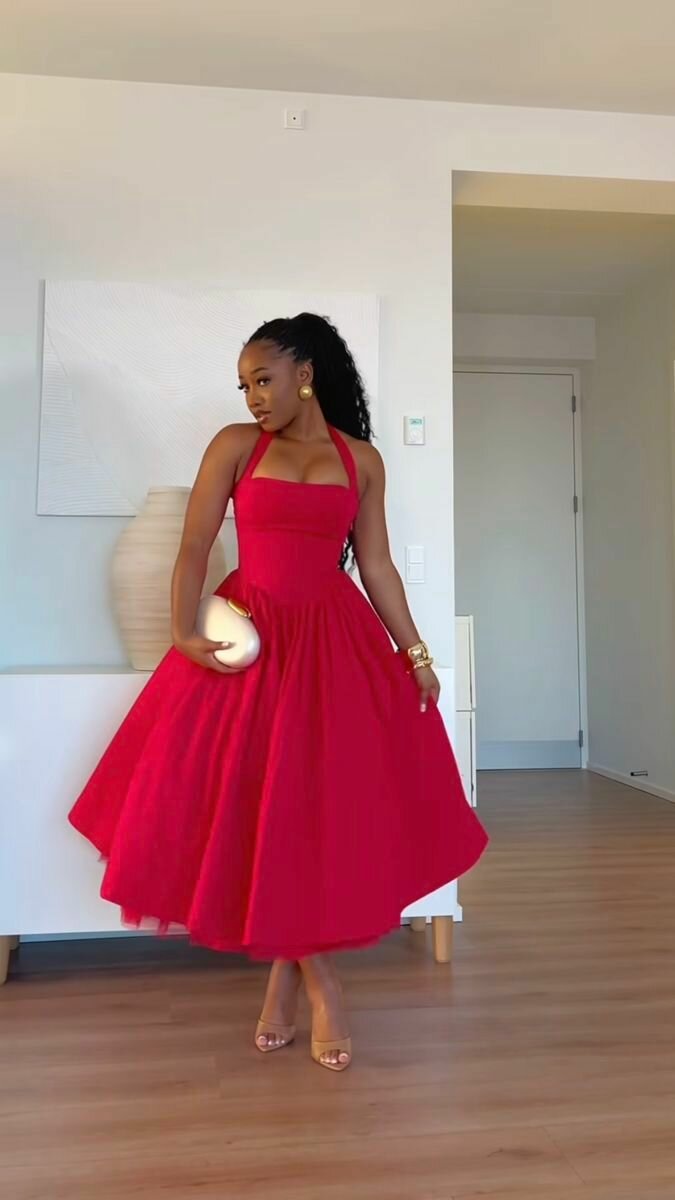 Robe élégante évasée femme