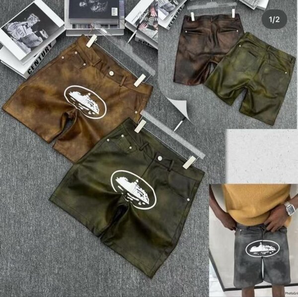 Shorts en cuir style décontracté