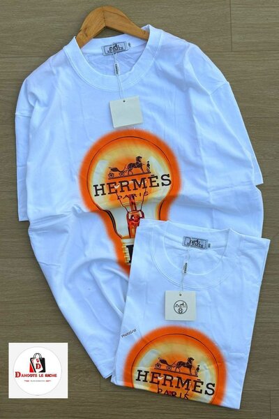 T-shirt blanc imprimé Hermès