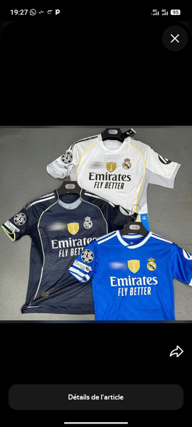 Maillots de football Real Madrid