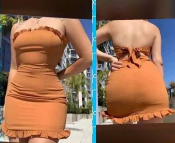 Robe moulante sans bretelles