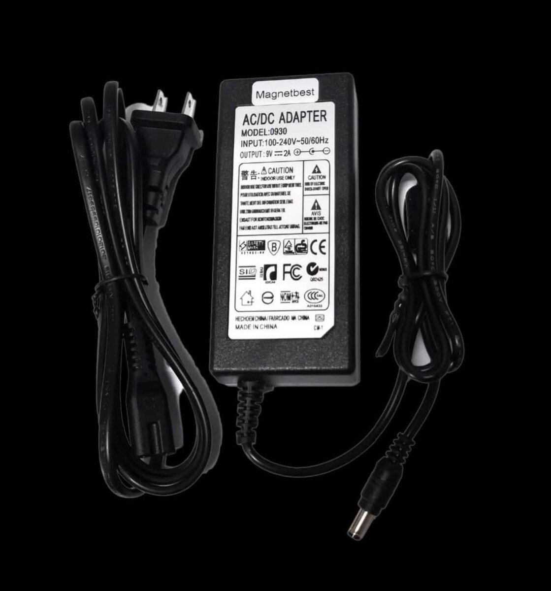 BOSS EFFECTS 9V POWER SUPPLY ADAPTER