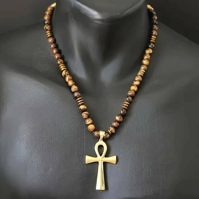 Collier Ankh en perles vintages