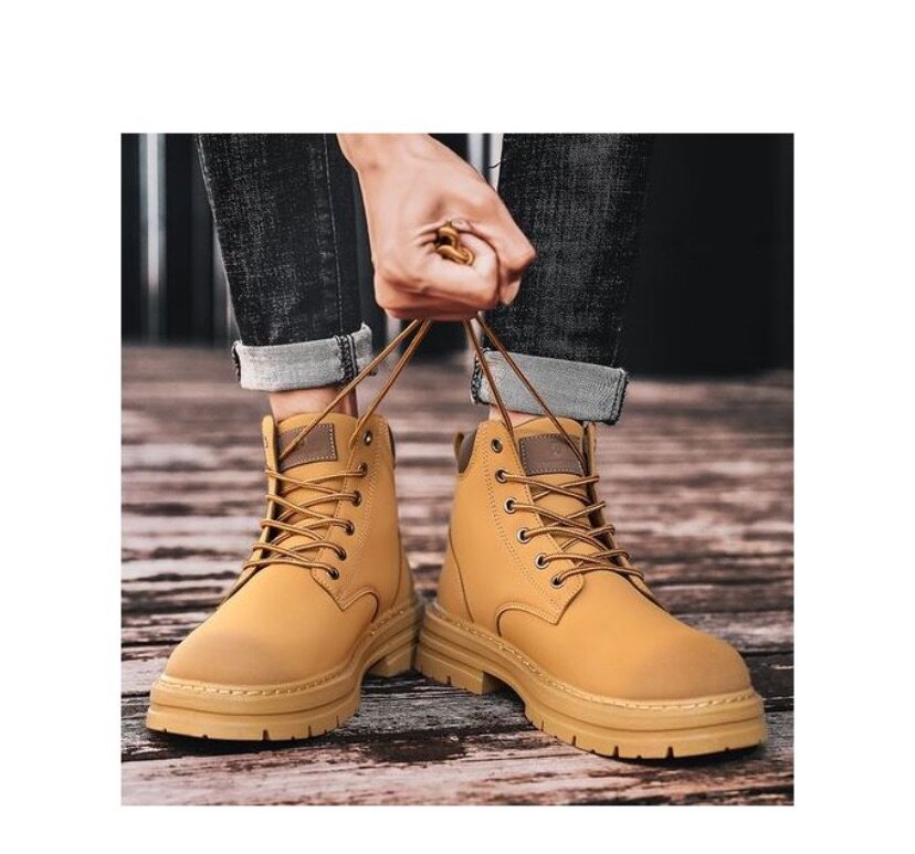 Motorcycle Boots Men High-top Shoes Fashion Trend All-match