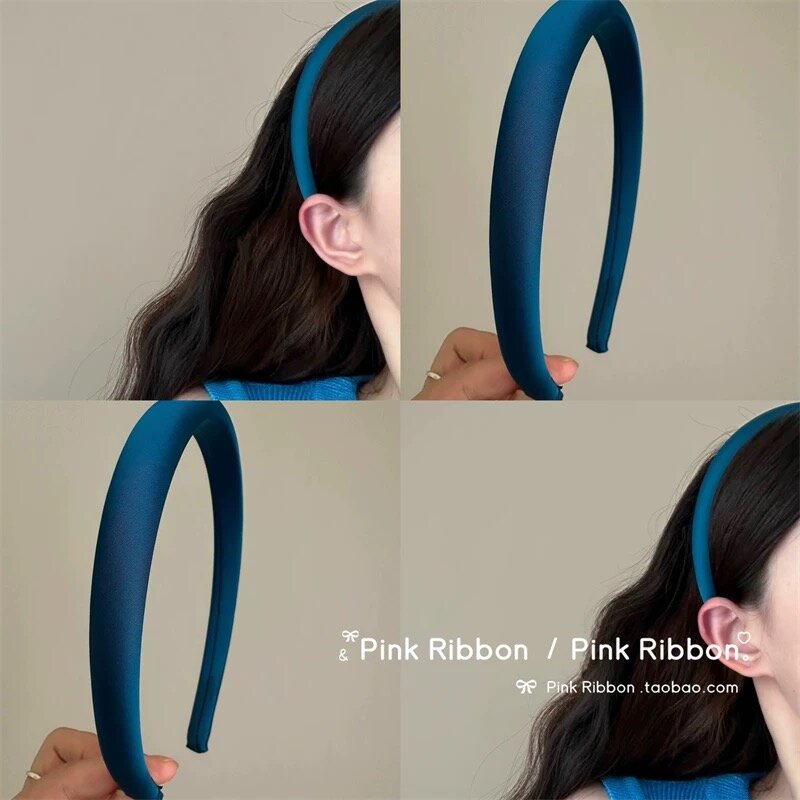 Bandeau Satin Bleu Élégant