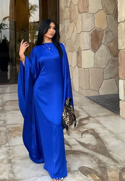 butterfly abaya bleu