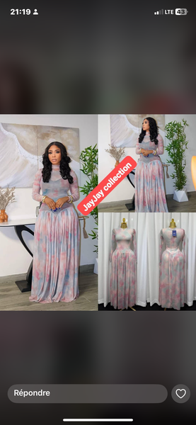 Robe longue élégante à motifs