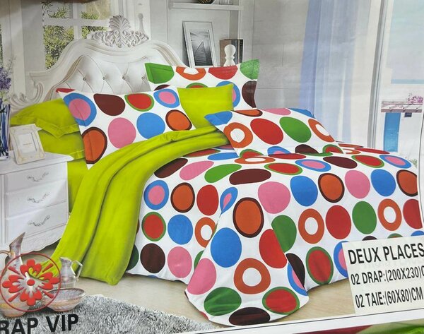 Parure de lit colorée deux places