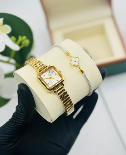 Montre Luxe Dorée avec Bracelet