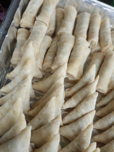 Frozen samosa and spring roll